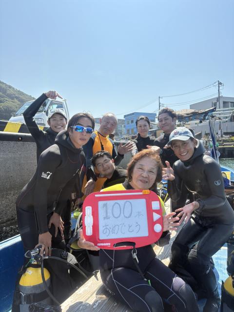 吉瀬さん１００本おめでとう！！ダイビング！
